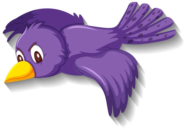 Cute Fioletowy Ptak Postać Kreskówki Ilustracja — Wektor stockowy