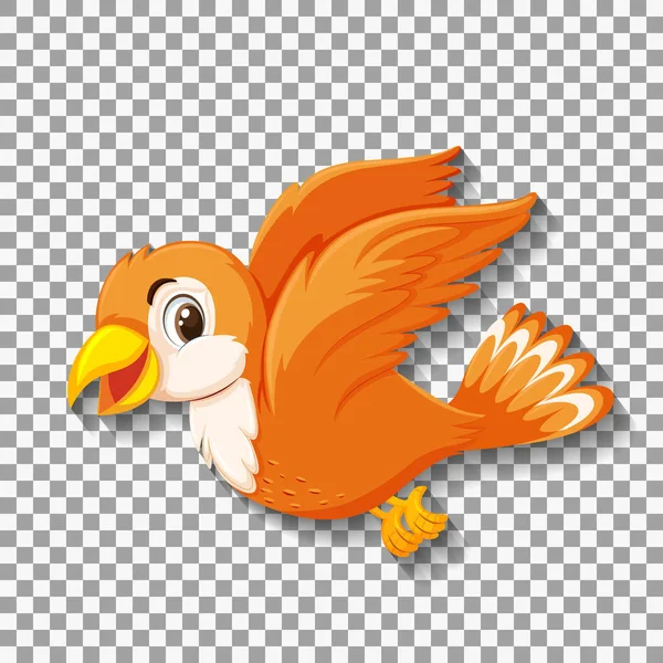 Cute Orange Bird Cartoon Character Illustration — Stock Vector