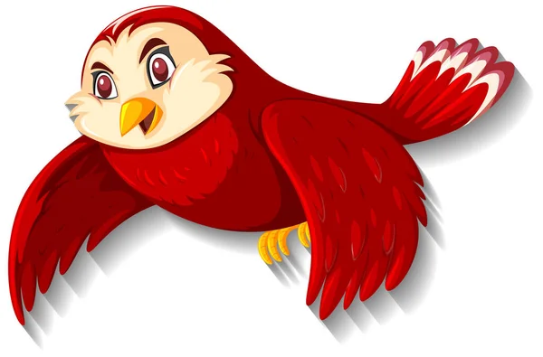 Niedliche Rote Vogel Cartoon Figur Illustration — Stockvektor