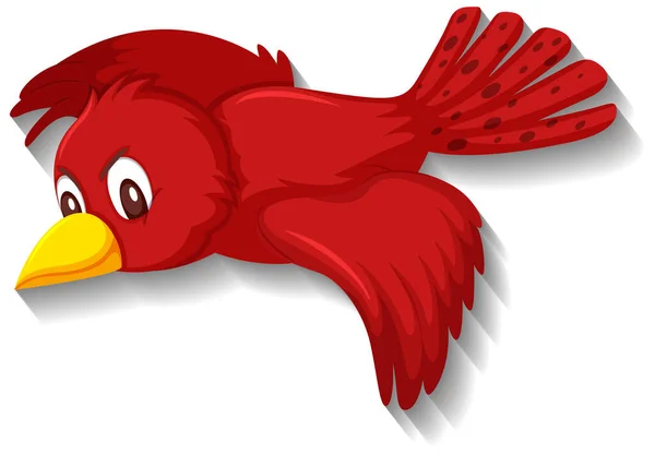 Söt Röd Fågel Tecknad Karaktär Illustration — Stock vektor