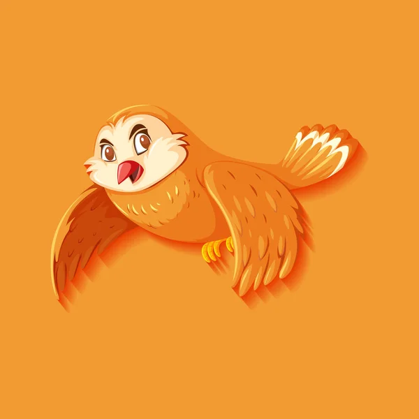 Mignon Oiseau Orange Illustration Personnage Dessin Animé — Image vectorielle