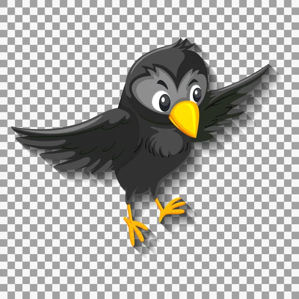 Illustrazione Personaggio Fumetto Uccello Nero — Vettoriale Stock