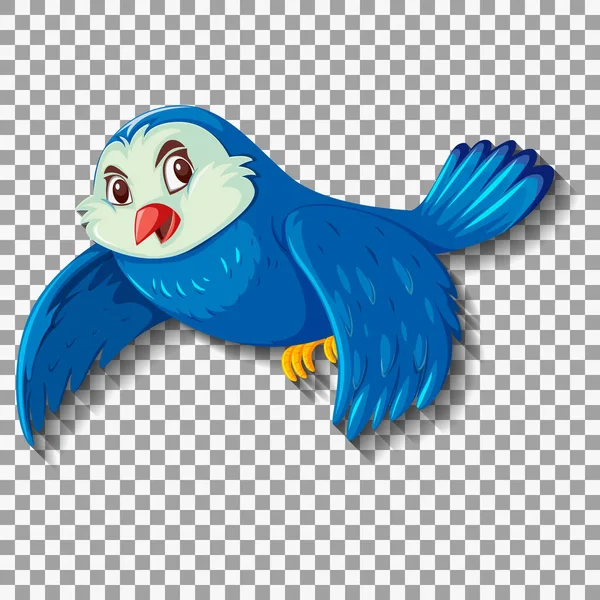 Lindo Pájaro Azul Dibujo Animado Carácter Ilustración — Vector de stock