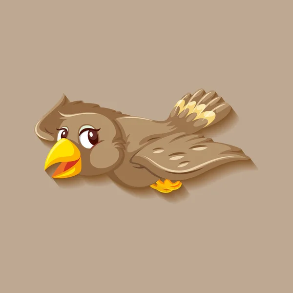 Cute Pássaro Pardal Desenho Animado Personagem Ilustração — Vetor de Stock