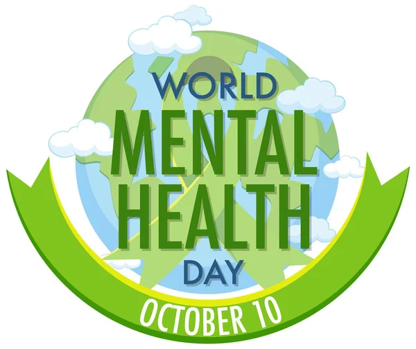 World Mental Health Day Icon Illustration — Stock Vector