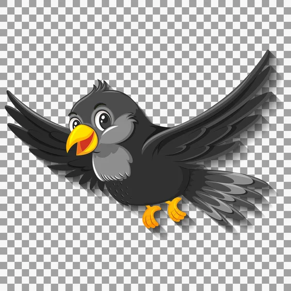 Ilustración Personajes Dibujos Animados Aves Negras — Vector de stock