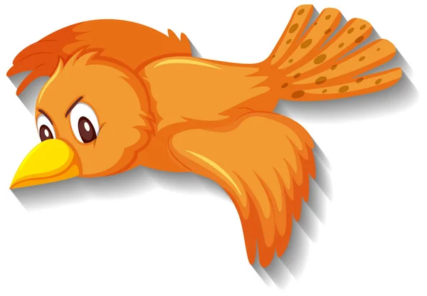 Lindo Pájaro Naranja Dibujo Animado Carácter Ilustración — Vector de stock