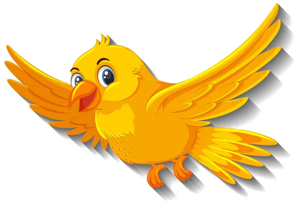 Cute Yellow Bird Cartoon Character Illustration — Stock Vector