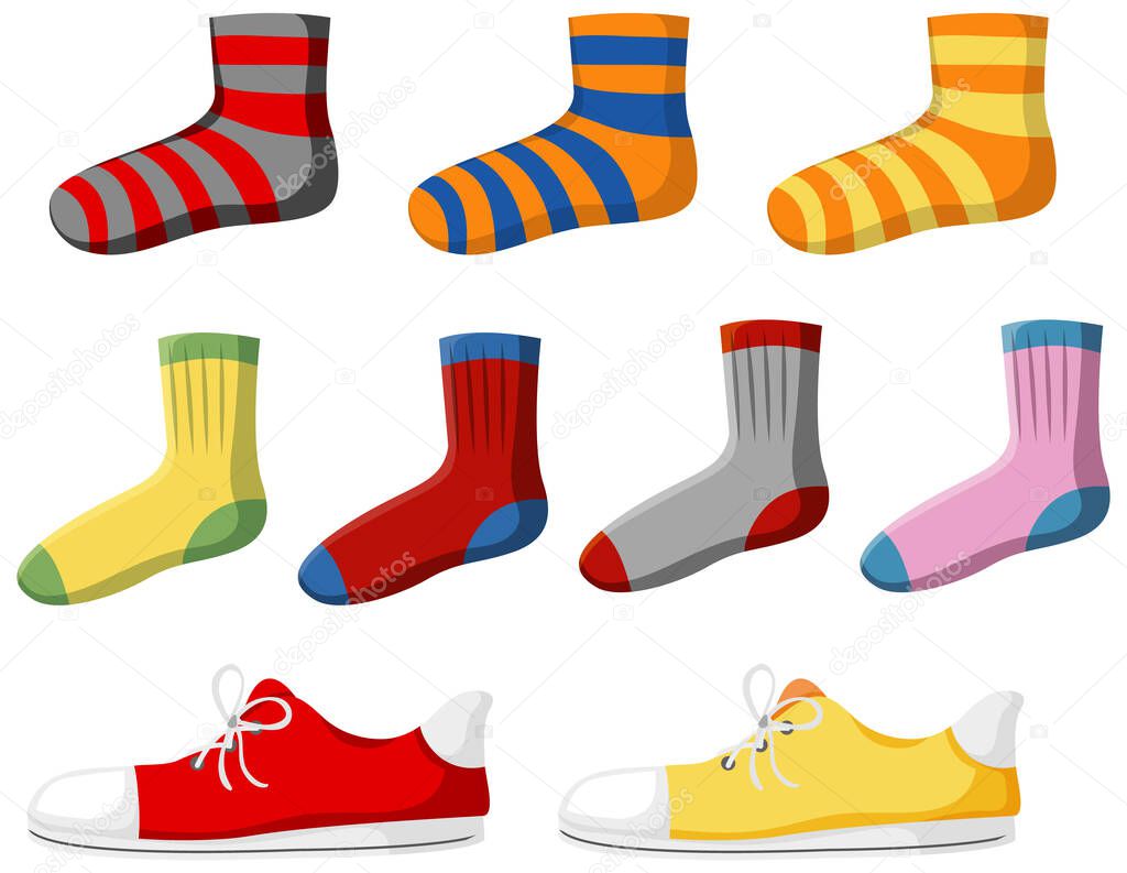 Set of different socks illustration
