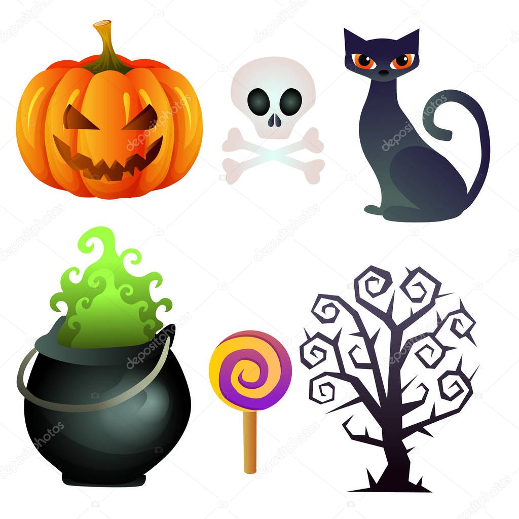 halloween element icon set collection