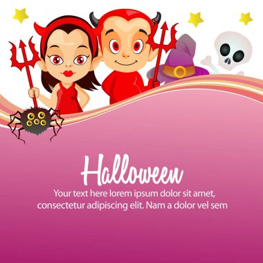 iki küçük şeytan Cadı Cadılar Bayramın kutlu olsun