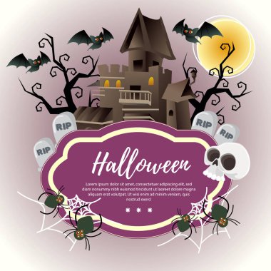 Şablon halloween perili ev ile