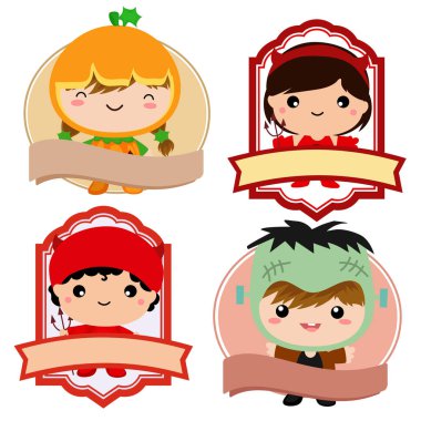 Cadılar Bayramı şeytan kostümü çocuk etiketi