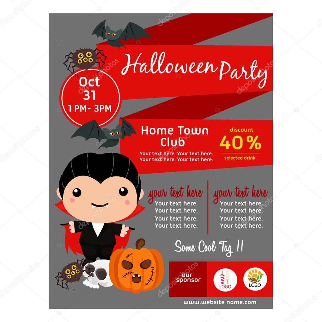 halloween poster with dracula costume