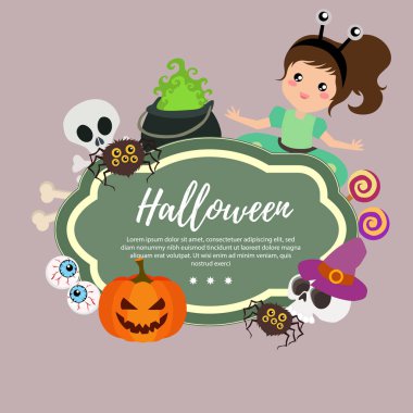 Şablon uzaylı kızla halloween kılık