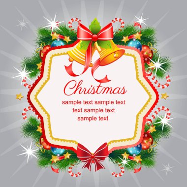 Merhaba Noel şerit ve bell dekorasyonu ile