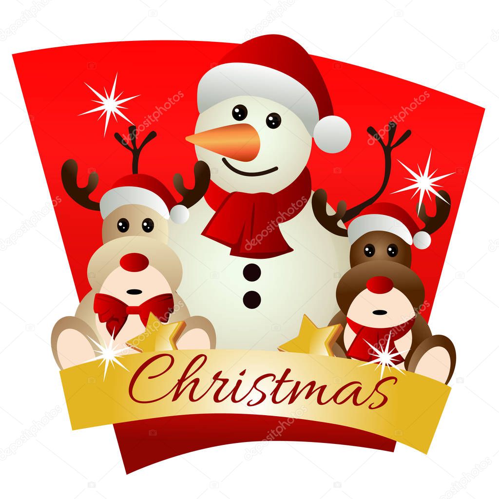 christmas with reindeer doll theme snowman