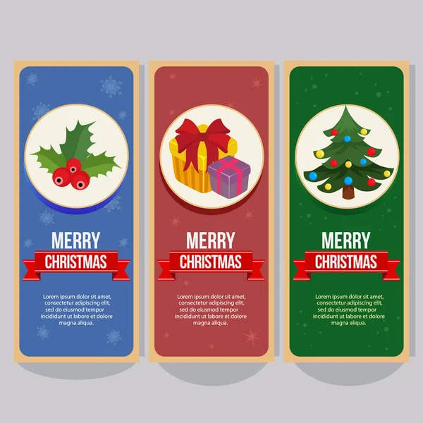 Karácsonyi Függőleges Banner Karácsonyfa — Stock Vector