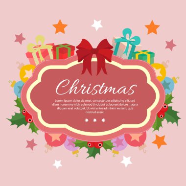 şablon şerit ile Noel mevcut hediye kutusu