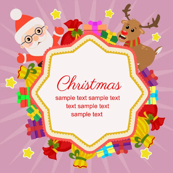 Hello Christmas Reindeer Gift Sacks — Stock Vector