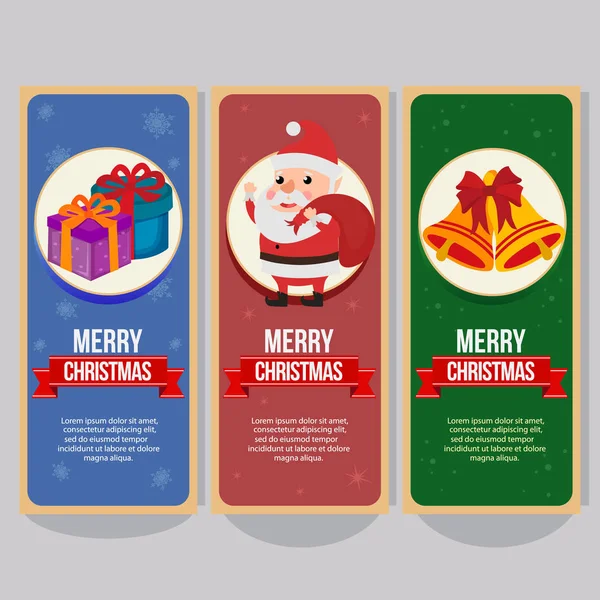 Karácsonyi Függőleges Banner Boldog Mikulás — Stock Vector