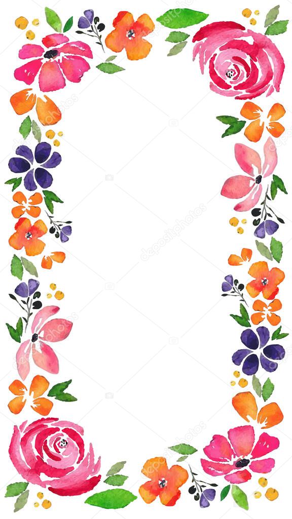 watercolor flower border for instagram story