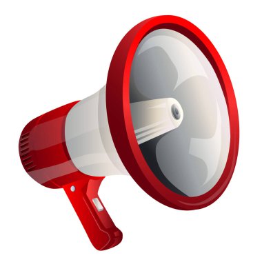 kırmızı megafon hoparlörü gerçekçi vektör çizimi