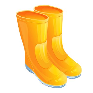 lastik botlar yağmur ayakkabıları gerçekçi biçim vektör illüstrasyonları 10 dosya götürür