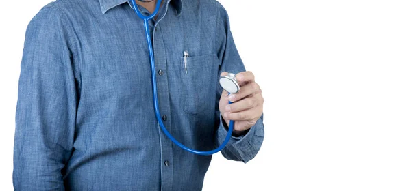 Sağlık ve tıp kavramı. Sağlık doktor ile mavi Şir