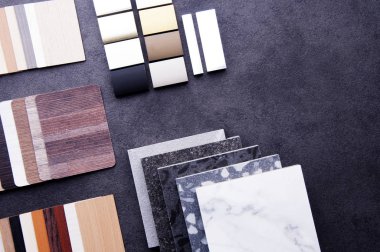 İnşaat Tasarımı. İç Malzeme Tasarımı konsepti. Ahşap metin