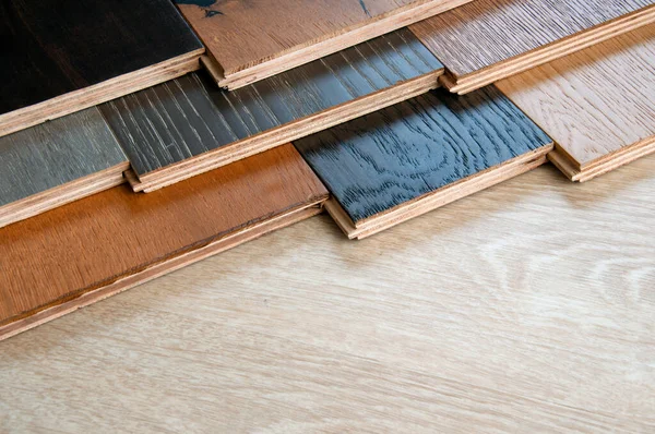 Sample Wood Laminate Set Wood Materials Construction Wood Materials Interior — Stock Photo, Image