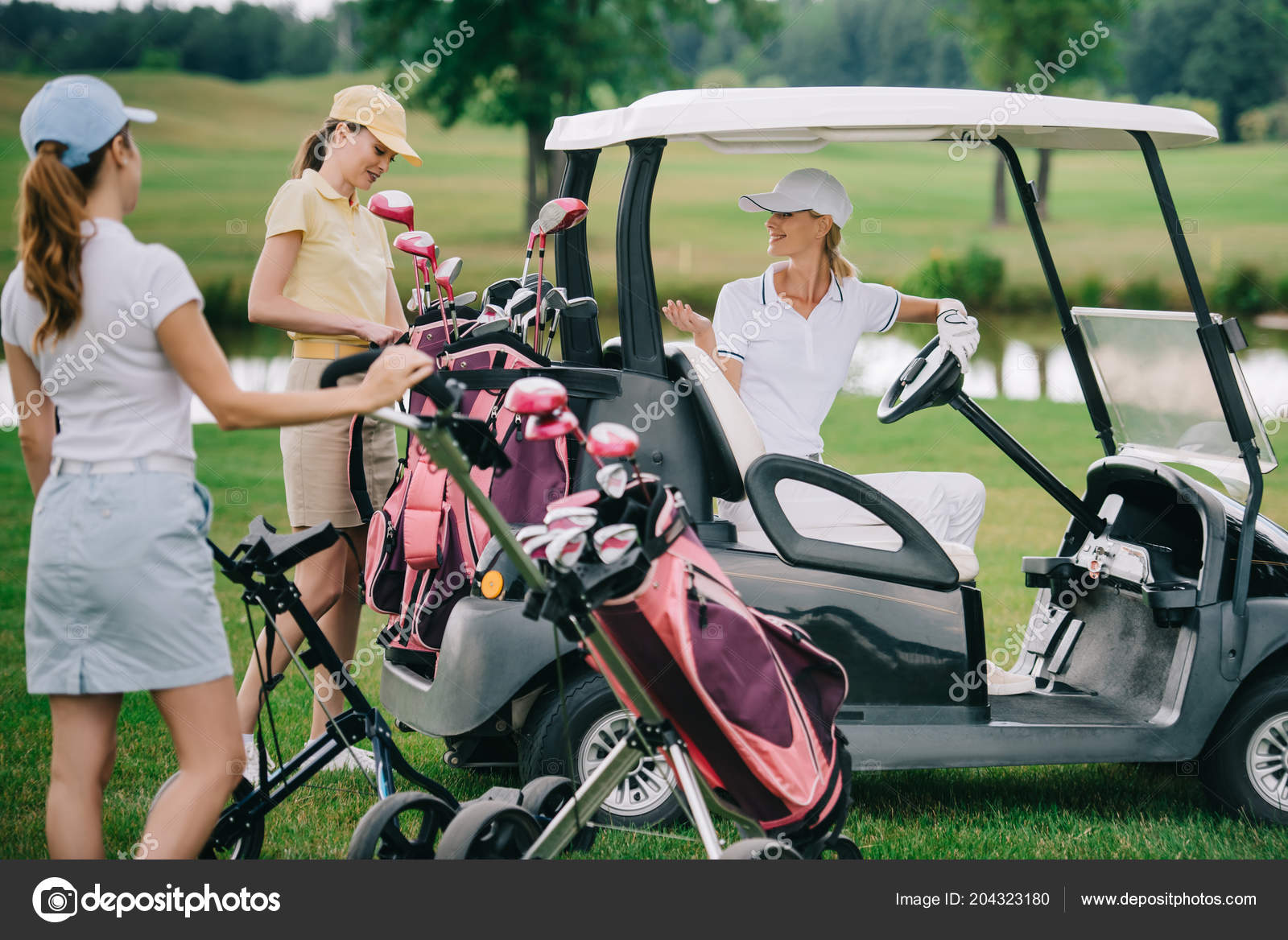 Golf Course Cart Girls