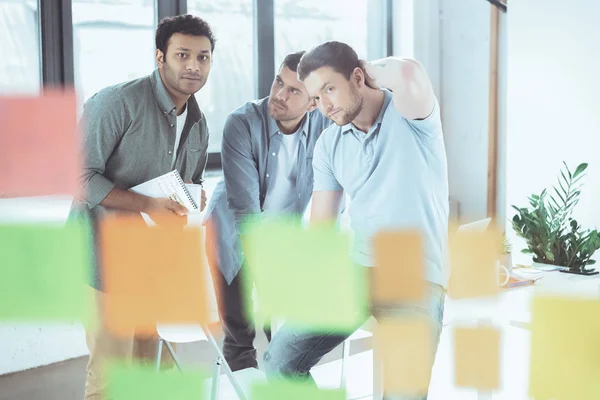 Selective Focus Young Focused Multiethnic Businessmen Working New Project Office — Stock Photo, Image