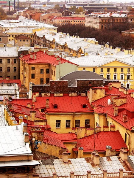 View Red Metallic Rooftops Petersburg — Stock Photo, Image