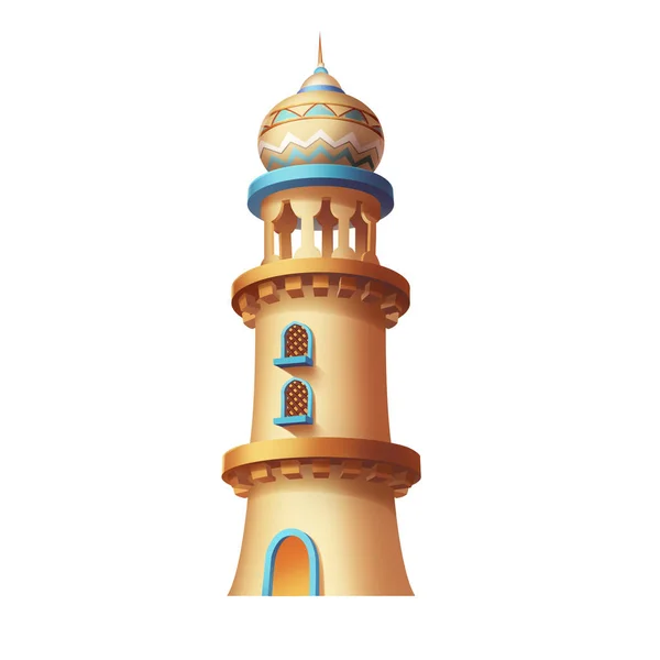 砂漠首長国連邦宮殿アラビア建築 ゲーム資産カード オブジェクトの建物が黒または白の背景に分離されました ビデオ ゲーム デジタル アートワークのコンセプト イラスト リアルな漫画スタイル デザイン — ストック写真