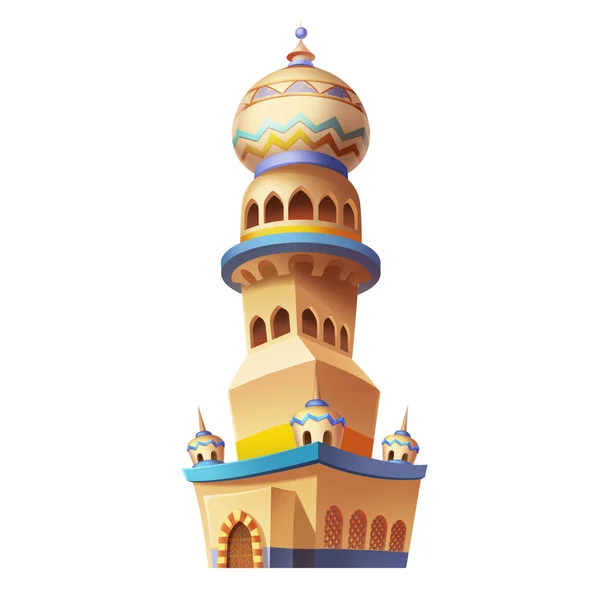 沙漠航空宫殿阿拉伯建筑 在黑色或白色背景上隔离的游戏资产卡对象建筑物 视频游戏数字 艺术品概念插图逼真的卡通风格设计 — 图库照片