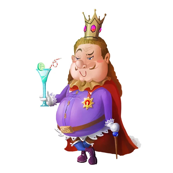 有趣的国王插图的特写视图 — 图库照片