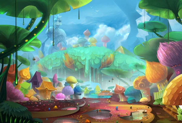 Unreal Magic Planet Illustration Som Bakgrund — Stockfoto