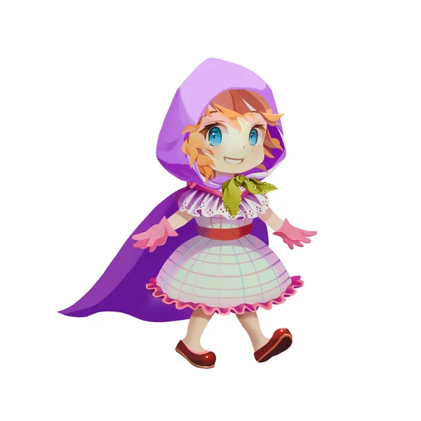 Illustration Cute Princess Walking Tightrope Cartoon Style — Stock Photo, Image