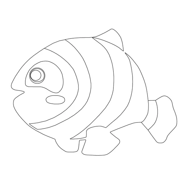 close up view of cute fish illustration on white backdrop