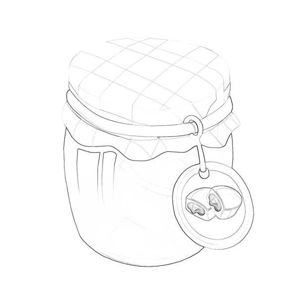 罐子插图中果酱的特写视图 — 图库照片