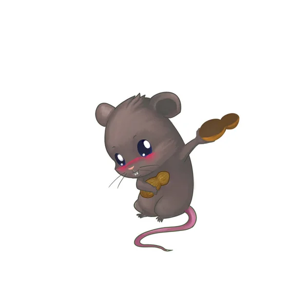 close up view of cute mouse illustration
