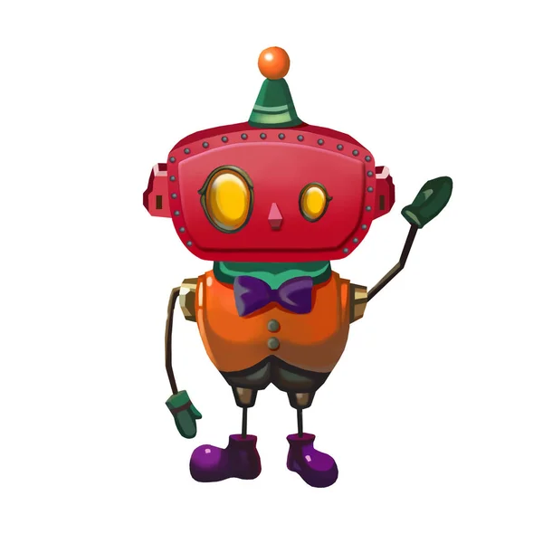 Vista Vicino Colorato Robot Illustrazione — Foto Stock