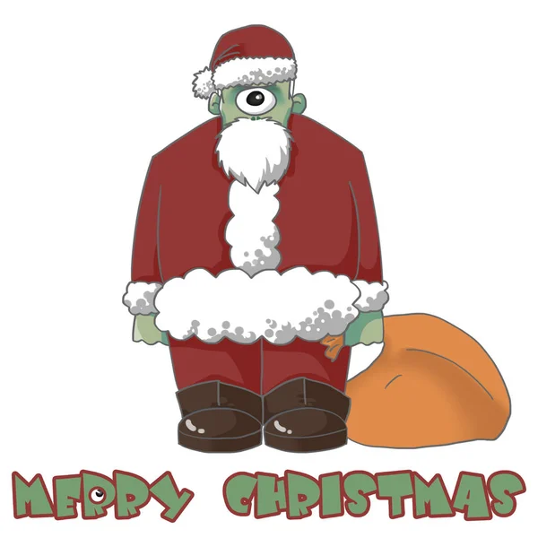 One Eyed Santa Komt Naar Wens Een Vrolijk Kerstfeest Durf — Stockfoto