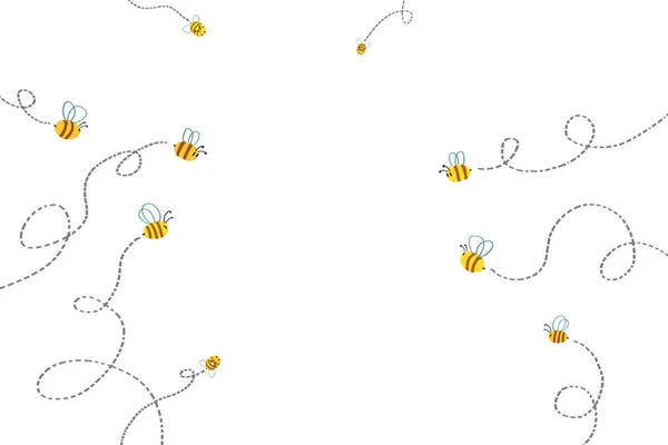 白い背景にミツバチのイラストのクローズアップビュー — ストック写真
