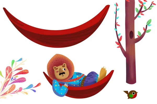 Close View Hammock Set Illustration — Stock Photo, Image