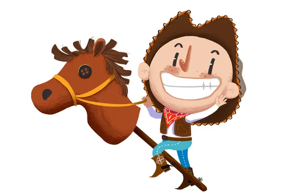 Close View Boy Toy Horse Illustration — Stock Photo, Image