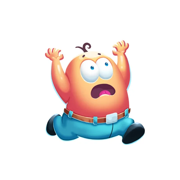 Close View Shocked Character Illustration — Stock Photo, Image