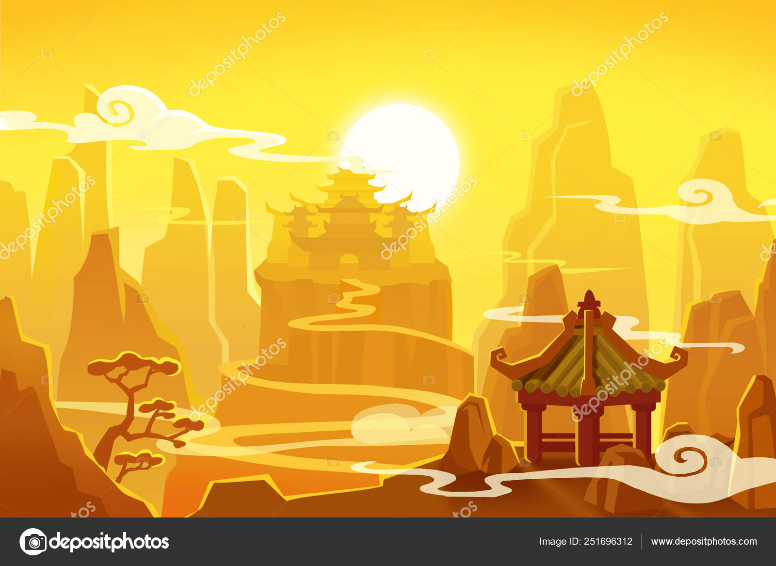 Ancient China Realistic Fantastic Cartoon Style Artwork Scene Wallpaper  Story Stock Photo by ©NextMars 251696312