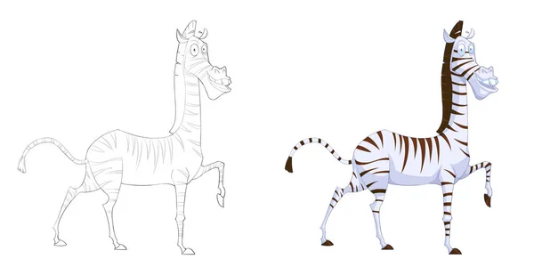 Söt Illustration Zebra Isolerad Vit Bakgrund — Stockfoto